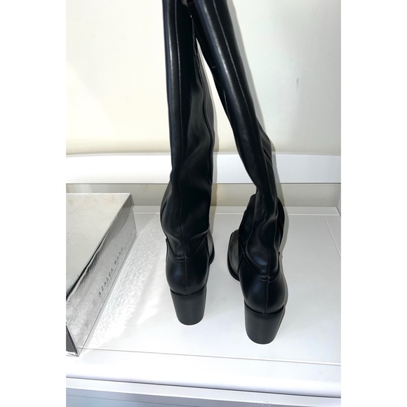 SOLD!! Akira Faux Leather Heeled Boots - Black - Picture 5 of 7